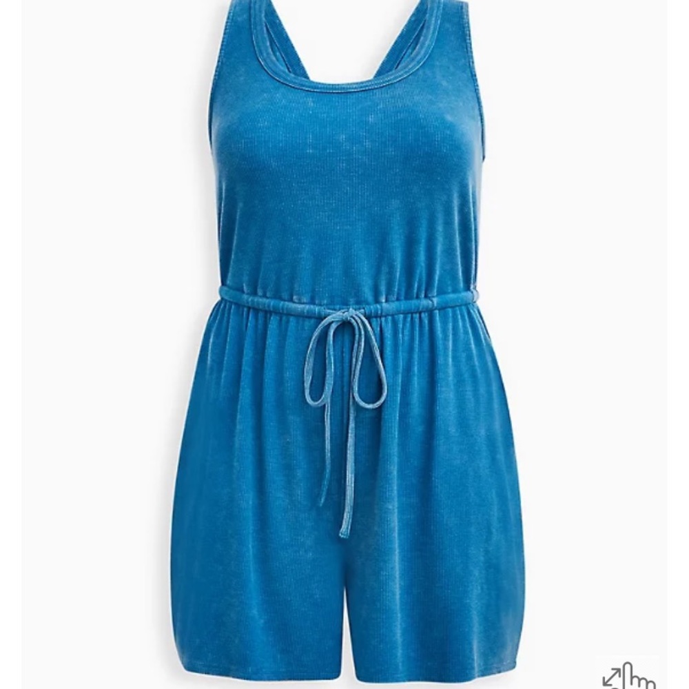Torrid Blue Wash Scoop Neck Romper